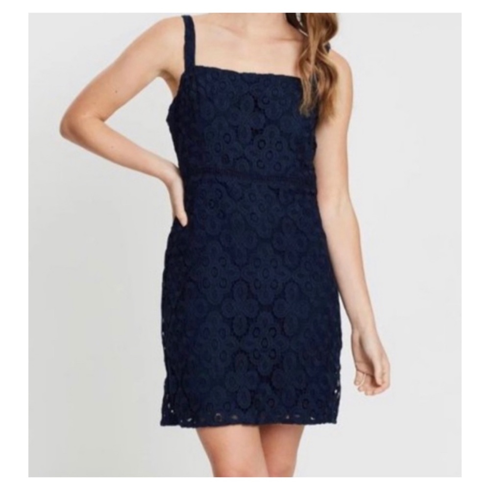 Hollister navy blue lace dress